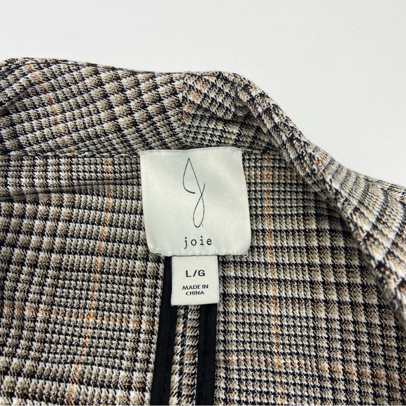 JOIE Plaid Open Front Oversized Blazer Size L - Picture 2 of 7
